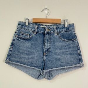 Topshop Jean Shorts Size 26 Blue Moto Cut Off Denims